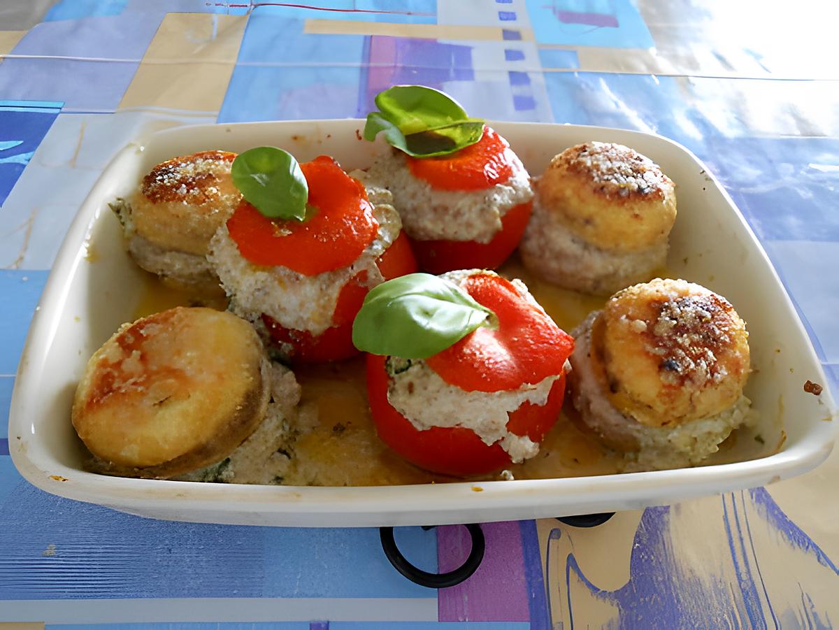 Champignons et tomates farcies 430