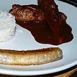 recette Poulet Sauce Chocolat et Bananes Poêlées