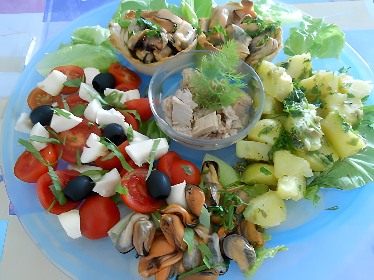 Salade et petits paniers de pain de mie 430