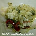 recette FILET DE CABILLAU EN PAPILLOTE