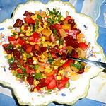 recette Salade de mais,raisins,tomates,poivron