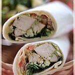 recette ~Wrap au poulet grillé et pesto de basilic~
