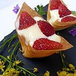 recette Timbales de fraises sur fond de crème