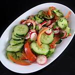 recette Salade tomate-concombre-radis-oignon nouveau