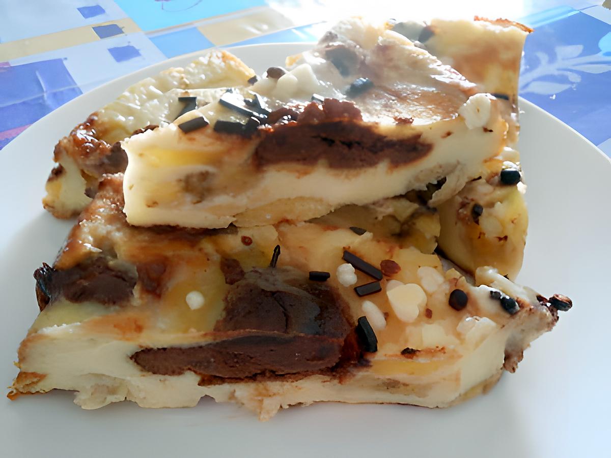 Flan pomme, banane et chocolat 430