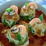 recette COURGETTES  FARCIES  AUX  FRUITS  DE  MER