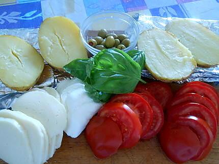 Tartines de pomme de terre tomate et mozzarella 430