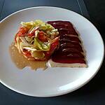 recette salade fraicheur et magret de canard sèché