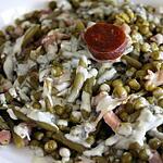 recette Pôelée Haricot vert / petit pois et sa sauce roquefort