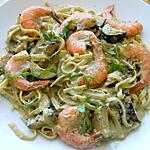 recette TAGLIOLINI  PESTO  DE  ZUCCHINE E GAMBERI