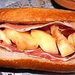 recette Sandwich jambon cru et pêche