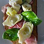 recette Bruschetta au jambon de Parme et artichaut