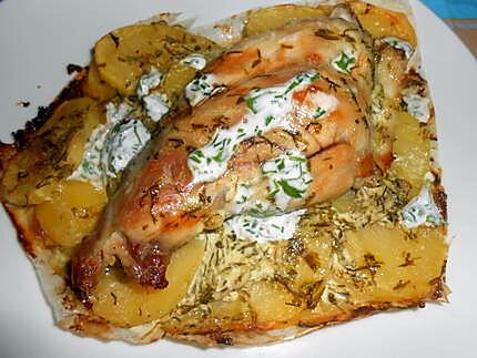 Cuisses de lapin en papillote crème citronnée aux herbes 430