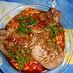 recette Tranches de gigot aux haricots à la tomate