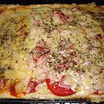 recette Pizza moutarde tomates jambon et 2 fromages