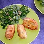 recette croquette de ricotta au basilic avec sa salade de mâche