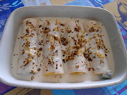 Cannelloni aux blettes sauce gorgonzola noix 430