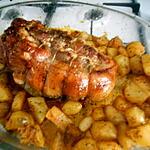 recette Roti de porc au four et ses pommes de terres ou frites mixtes...