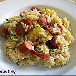 recette Risotto courgette, chorizo et knack