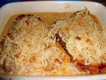 Côtes de porc gratinées alla mozzarella 430