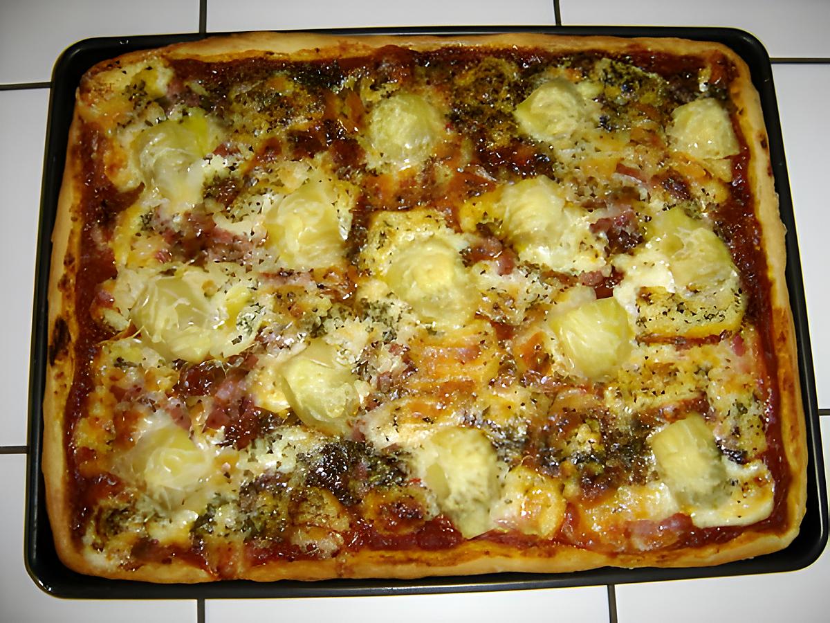 recette Pizza aux 3 fromages et coeurs d'artichaux