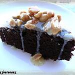 recette Gâteau-brownies au caramel & aux cacahuètes