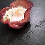 recette Oeuf en nid de jambon au roquefort