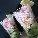 recette Verrines avocat surimi et crevettes