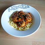 recette Spaghettis aux boulettes de viande et aux olives
