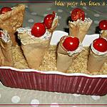 recette Feuille de brick à la crème de champignon façon cornet de glace