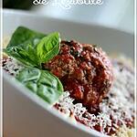 recette ~Spaghettis à la boulette géante~