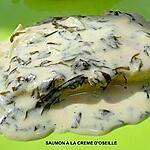 recette SAUMON A LA CREME D'OSEILLE
