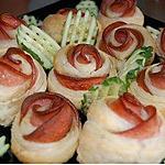 recette feuilletés en roses de cervelas