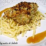recette Poisson en crumble de pistaches, coulis au chutney de mangue