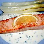 recette pavé de saumon et sauce aux asperges blanches