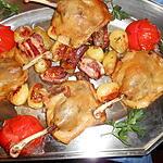 recette Confit de canard,pommes de terre nouvelles au lard