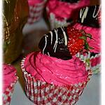 recette Cupcakes choco/fraise, coeur de fraise