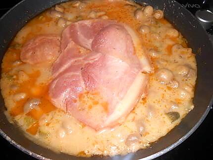 Jambon braise sauce champignons 430