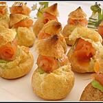 recette mini choux farcis à l'avocat et saumon fumé à l'aneth en amuses-bouche