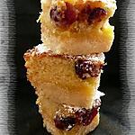 recette Carrés au citron, aux amandes & aux cranberries