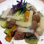 recette Saucisses de Toulouse au quatre légumes.