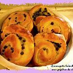 recette Escargots briochés aux pépites de chocolats