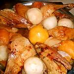 recette Canette rotie aux peches