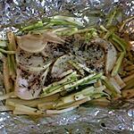 recette Papillote de merlan sur son lit de courgette de mon mari