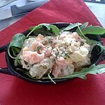recette salade de pommes de terre au saumon fumé et feuilles de roquette