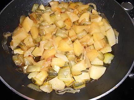 Pommes de terre et courgettes en tartiflette de camembert 430