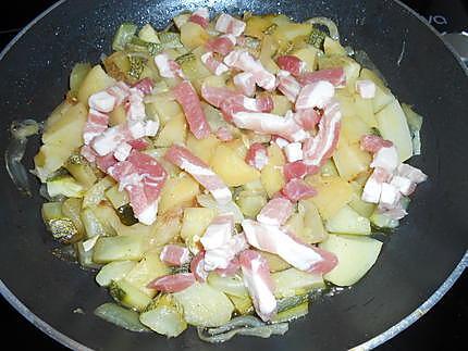 Pommes de terre et courgettes en tartiflette de camembert 430