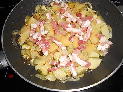 Pommes de terre et courgettes en tartiflette de camembert 430