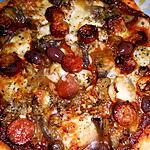 recette Pizza aux seiches ,aubergine et chorizo