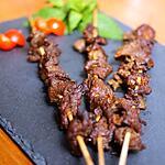 recette brochettes de boeuf grillé au Satay